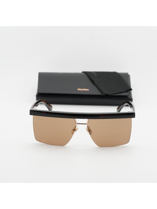 Max Mara MM0072 52E Sunglasses Dark Havana Square Frame, Brown Lenses main image 7